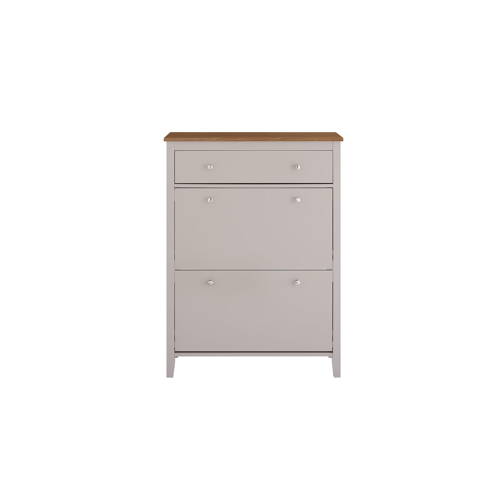 SoBuy Schuhschrank mit 3 Türen Hellgrau 80x25x108cm Modern