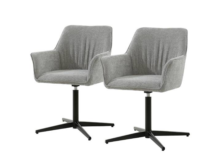 Drehbarer Armlehnenstuhl Sunza 2er-Set 60 x 87 x 61cm Braun/Taupe