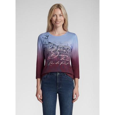 Print-Shirt RABE "T-Shirt", Damen, Gr. 38, dunkelrot, Obermaterial: 100% Baumwolle, bedruckt, tailliert, Shirts