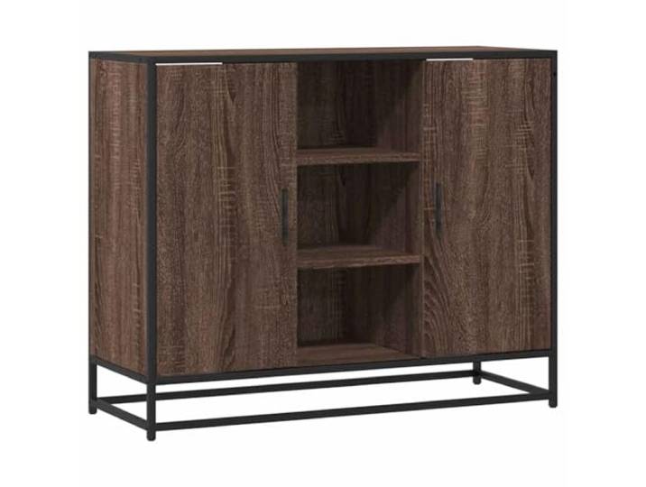 GFMGUEMV Sideboard Braun Eichen-Optik 92x35x76 cm Holzwerkstoff Sideboard, Holzwerkstoff, Metallgestell, Stauraum, Schrank, Küche, Bad, Flur