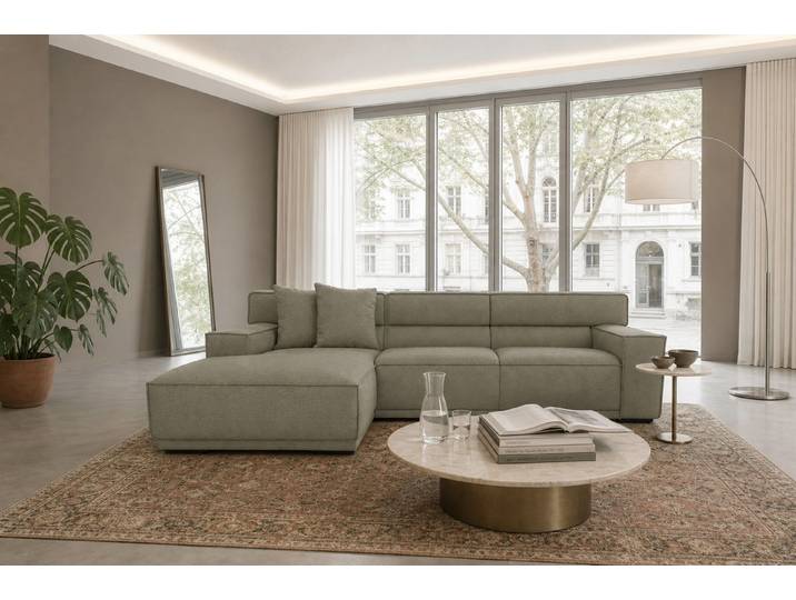 foamnova Ecksofa Umea, grosszügige Sitzfläche, Maße B 280 × T 170 × H 78 cm, Sitzbreite 224 cm, Liegetiefe bis 170 cm zum Ausstrecken