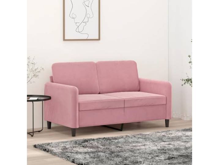 YUTAASU 2-Sitzer-Sofa Rosa 120 cm Samt Metallgestell, Dick Polsterung, Modernes Design, Belastbar Bis 110 Kg Pro Sitzplatz