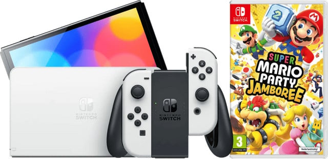Nintendo Switch OLED Wit met Mario Party Jamboree