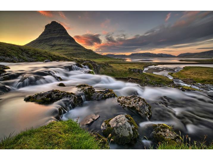Fototapete PAPERMOON Photo-Art RAUE LANDSCHAFT , bunt, B:4,5m L:2,8m, Vlies, Tapeten, Fototapete