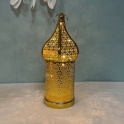 Inspire Curations Elegant Moroccan Gold Lantern Hollow Iron Ramadan Light For Warm Home Ambiance s