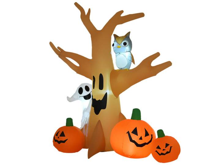 Homcom Halloween Aufblasbarer Baum, Mehrfarbig, Polyester, Mehrfarbig, Kunststoff, 100x240x190 cm, Dekoration