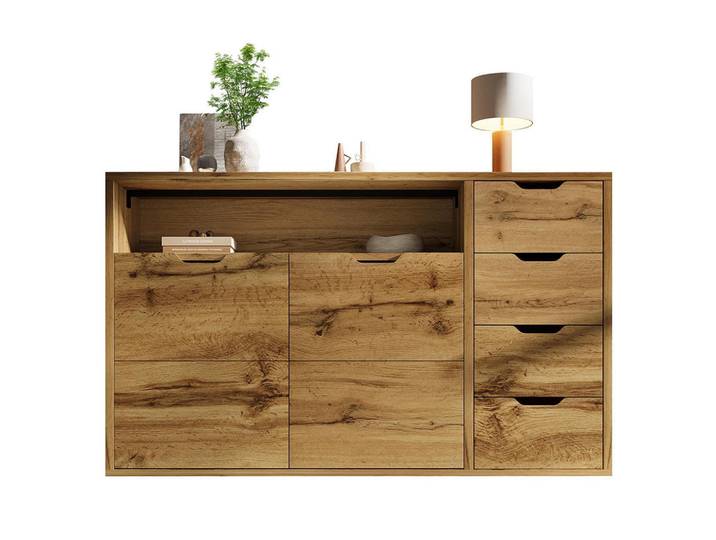Komhtom Sideboard 150x40x90cm in Eiche, Alteiche, Holz, Mode, 40x90x150 cm, Kleinmöbel, Kommoden, Sideboards