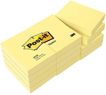 3M Bloco de Notas   Post-it   38x51mm   Amarelo   12x100 folhas