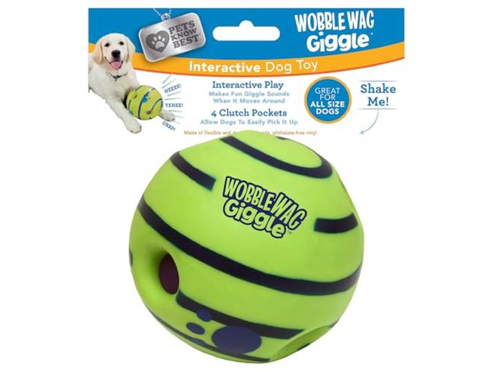 Wobble Wag Giggle bal, interactief hondenspeelgoed, grappige giechelgeluiden