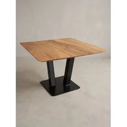 Couchtisch Akazie Massivholz Akazie-Schwarz 60x60x40 cm   Kadima