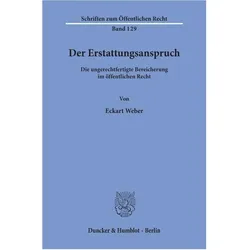 Der Erstattungsanspruch., Fachbücher von Eckart Weber