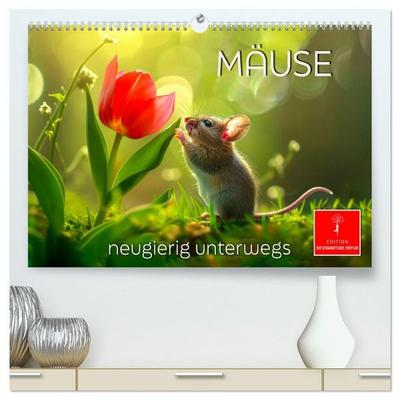 Mäuse - neugierig unterwegs (hochwertiger Premium Wandkalender 2027 DIN A2 quer), Kunstdruck in Hochglanz
