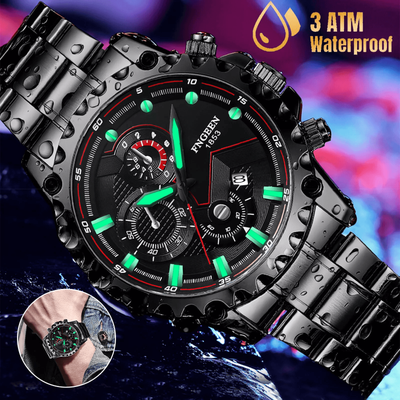 DynamicDeals Waterproof Men's Watch Classic Stainless Steel Quartz Luminous Luxury Wristwatch For Business And Casual Wear Waterproof Men's Watch Classic Stainless Steel Quartz Luminous Luxury Wristwatch For Business And Casual Wear
