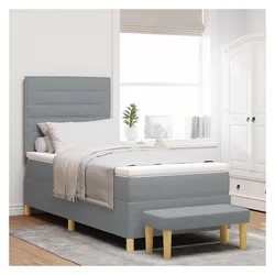 vidaXL, Boxspringbett, Inlunville (Linien-Design) (100 x 200 cm)