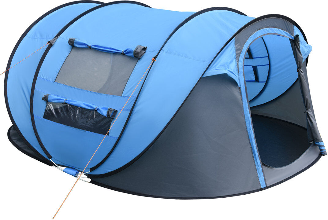 Freeport Park Czech 4 Person Pop-up Camping Tent w/ Ground Sheet 4 Windows Sky Blue Blue 5 Person