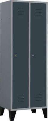 Schäfer Shop Select Kleiderspind mit Füßen, Zylinderschloss, weißaluminium/anthrazitgrau