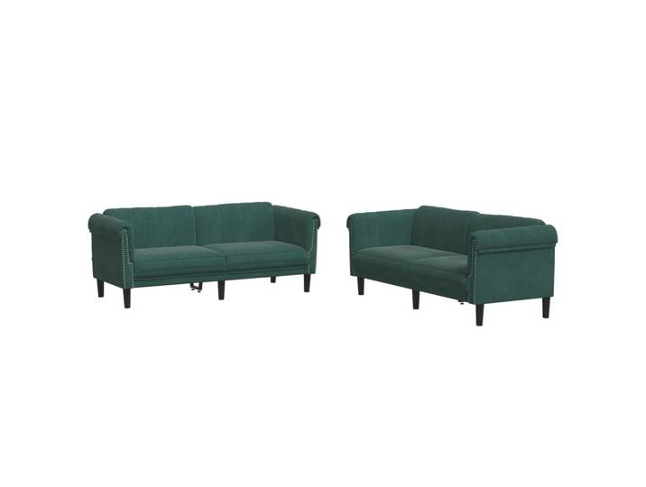 vidaXL Ensemble de canapés 2 pièces vert foncé velours
