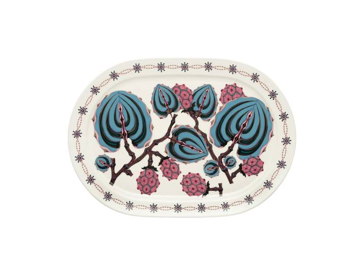 Iittala Assiette de service ovale Taika Sato 41 cm Blanc-multicolore