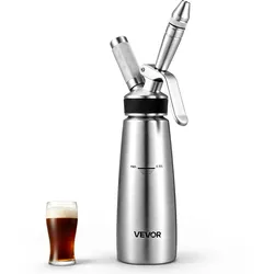 VEVOR Nitro-Cold-Brew-Kaffeemaschine 0,5 L Edelstahl Nitro-Kaffeespender Ideal für Cold-Brew-Coffee, Bier und Sahne, ohne Stromanschluss mit Selbstschließfunktion Druckentlastung und Edelstahlteilen