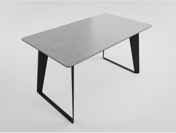 Magnolia Home Esstisch Esszimmertisch FLORINT 140x80cm graue Keramikplatte schwarze Design-Ti