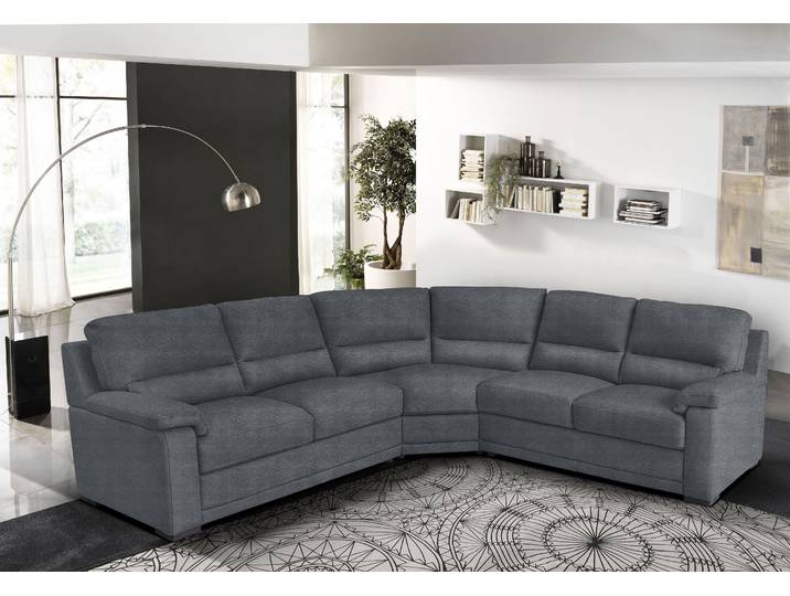 Ecksofa EGOITALIANO Doris, modernes Designerecksofa in hochwertigen Microfaserqualitäten , grau (charcoal), B:266cm H:90cm T:246cm, Luxus-Mikrofaser BLUSH (100% Polyester) ist ein innovatives Mikrofasergewebe mit wasser- und fleckenabweisenden Eigenschaften. Sie verhindert das Eindringen von Flüssigkeiten und Ölen in das Textilgewebe. Mit einer neutralen Seifenlösung können Flecken von Kaffee, Tee, Wein, Fruchtsaft, Marmelade, Schokolade, Ketchup und anderen eiweiss- und fruchtsäurehaltige Lebensmitteln entfernt werden. Anschliessend mit klarem Wasser ausspülen bzw. nachwischen. Mit einer Vorbehandlung mit Ethylalkohol und einer anschliessenden Behandlung mit neutraler Seifenlösung können auch Flecken durch Kugelschreiber, Filzstiften, Kaugummi und Ölen entfernt werden. Anschliessend mit klarem Wasser auswaschen bzw. nachwischen. Bitte beachte, dass die Fleckenentfernung unverzüglich nach Verschmutzung durchgeführt werden muss, um ein zufriedenstellendes Ergebnis zu erreichen., Sofas, Ecksofa, edle Detailverarbeitung, wahlweise fleckenabweisend oder in Lederoptik
