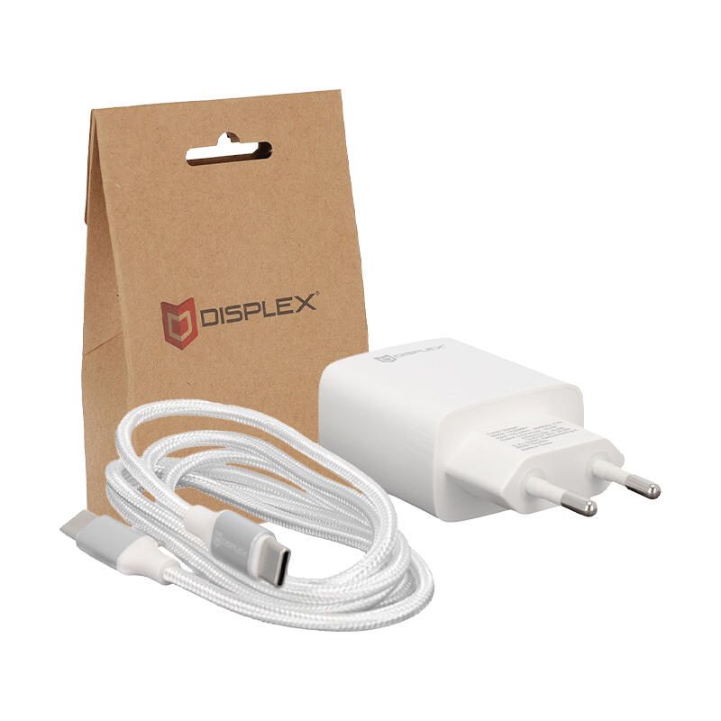 DISPLEX Charger-Set - Ladegerät PD20W & Ladekabel USB-C - 1,2m ZU00340