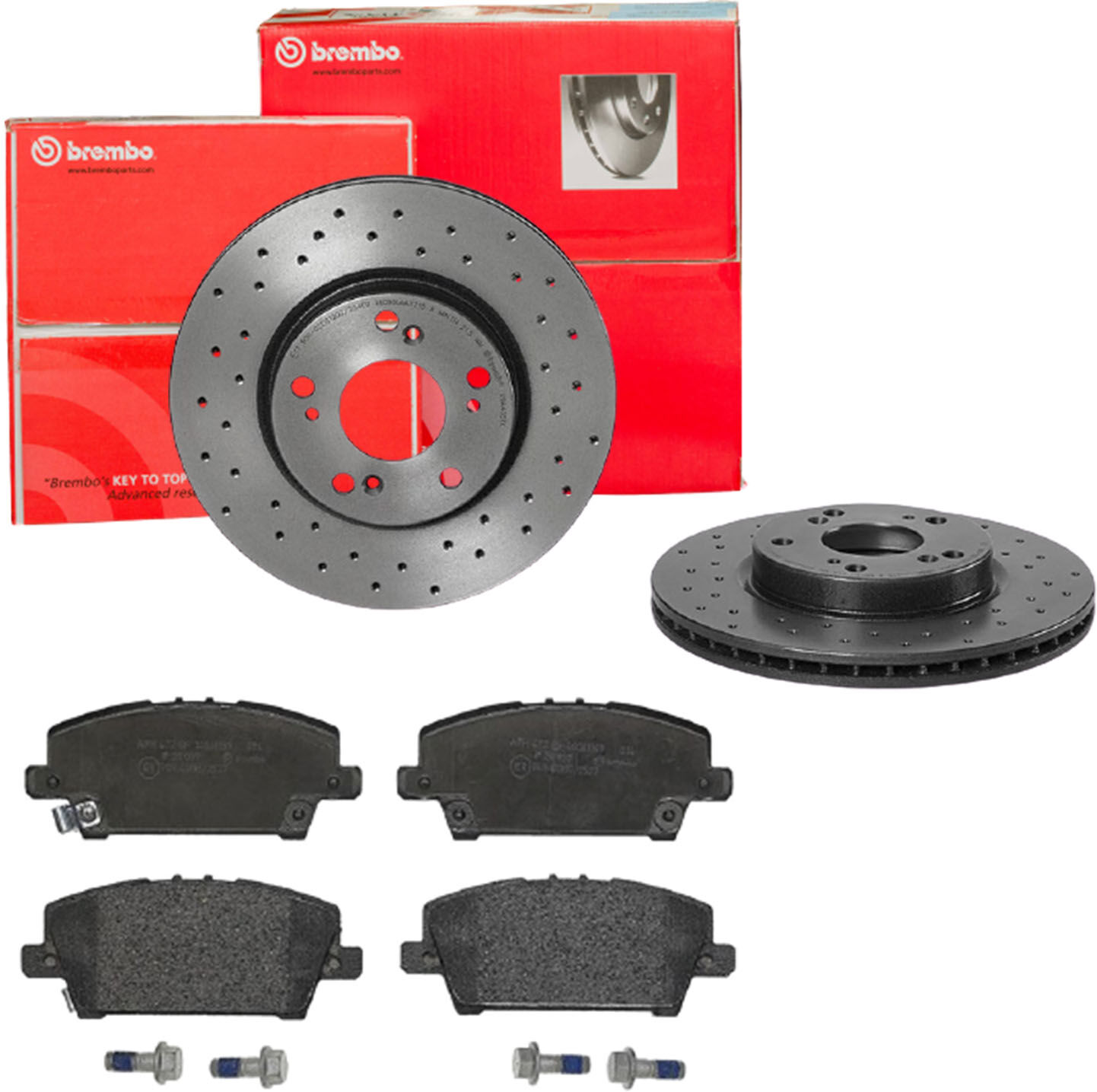 Brembo Bremsensatz, Scheibenbremse Bremsensatz-Vorderachse Xtra Line / Standard Sk8k0f5k22 Vorderachse Gelocht/innenbel. 282mm 23mm Für Honda (D
