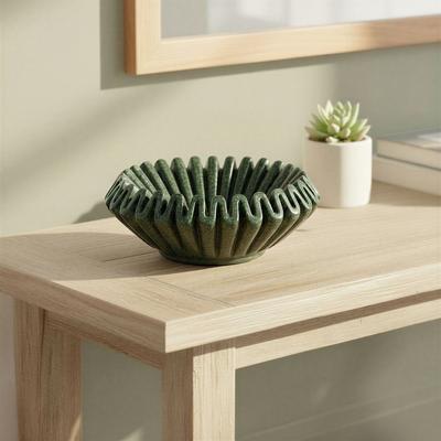 Storied Home Marble Pleated Dish