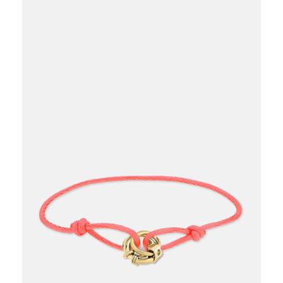 Armband LIEBESKIND BERLIN "Schmuck Geschenk Edelstahl Textil Armkette The D-Link Mini", gold (gelbgoldfarben, lachs), Armbänder, Damen, 21cm, Edelstahl Textil, Edelstahl, Textil, Armband