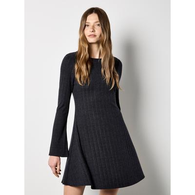Minikleid APRICOT "Swing-Minikleid aus Pointelle-Jersey", Damen, Gr. XS (34), N-Gr, schwarz, Obermaterial: 50% Viskose CV. 29% Polyester PES. 21% Nylon NY., normal, Rundhals, Kleider Minikleid
