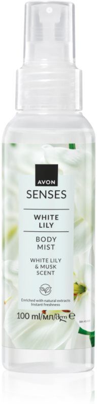 Avon Senses White Lily & Musk spray rafraîchissant corps 100 ml