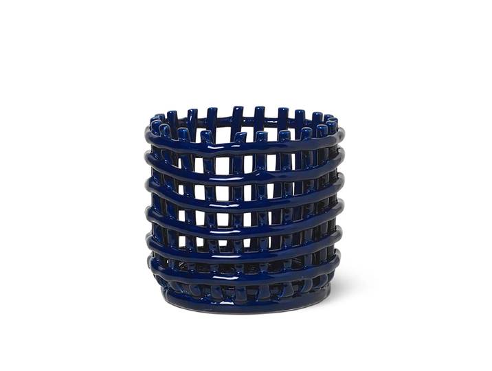 Ferm Living - Keramik Korb, klein, blau