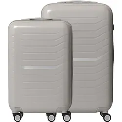 Relaxdays Kofferset 2-teilig Beige,Schwarz