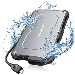 Graugear G-2502-C-10G (2.5"), Festplattengehäuse, Schwarz, Silber