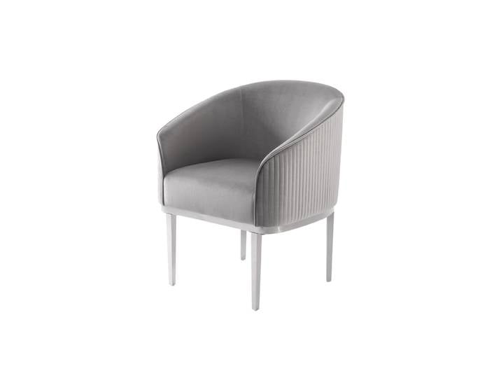 Ella Esszimmerstuhl - Taubengrau - Silber Basis