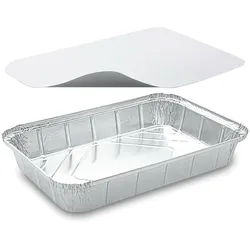 VEPATIM 10x Alu-Servierschale Aluschale Grillschale eckig 2000ml inklusive Deckel
