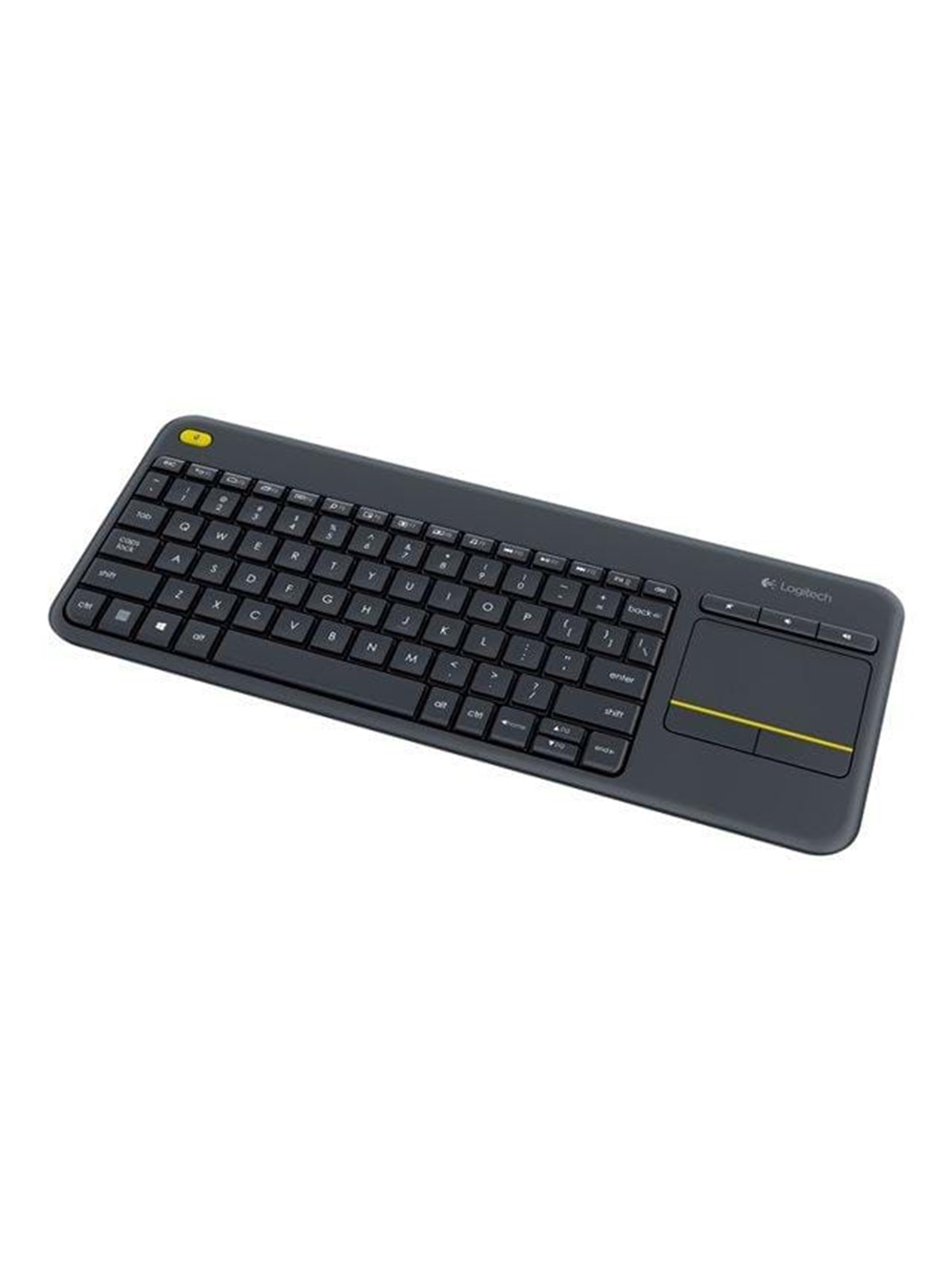 Logitech K400 Plus Ergonomic Wireless Touch - Tastatur - Französisch - Schwarz