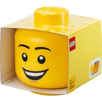 LEGO Storage Head "Happy Boy", groß, Aufbewahrungsbox gelb