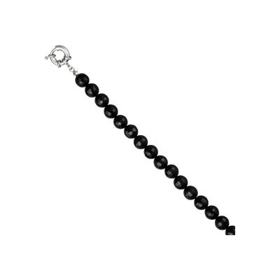 Kette ohne Anhänger JOBO, schwarz, Halsketten, Damen, Materialmix, L: 80, mit Onyx-Kugeln 80 cm