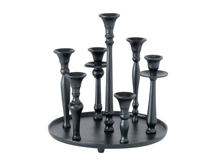 Kerzenhalter Poulina aus Aluminium in Schwarz