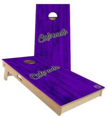 Skip's Garage Colorado Vintage Baseball Outdoor Cornhole Board Set