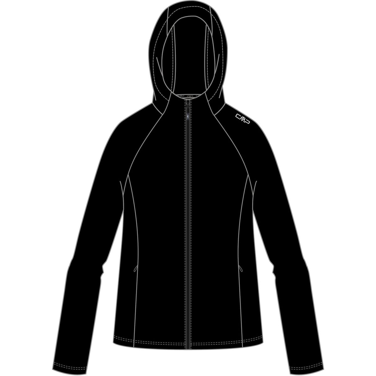 CMP Woman Jacket FIX Hood nero (U901) 44 32C8386-U901-44