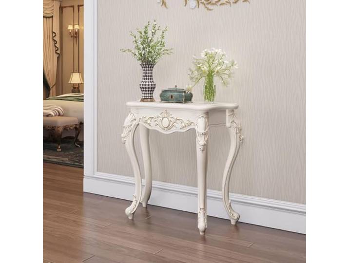 Konsolentisch Schmal Flurtisch Robust Beistelltisch Wandtisch für Flur Sofatisch hinter Sofa, Dichte Faserplatte, Moderner Flurmöbel für Wohnzimmer, platzsparend(White+Gold,L60cm/23.6in)