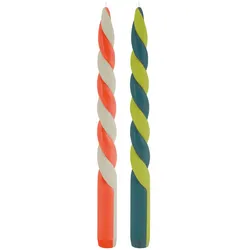 Stabkerzen Sets Vienna bunt gedreht mehrfarbig 2er Set 26 cm