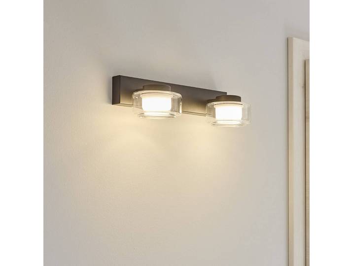 OSRAM Wandleuchte ORBIS FLAME, schwarz, für Badezimmer, Metall, Modern