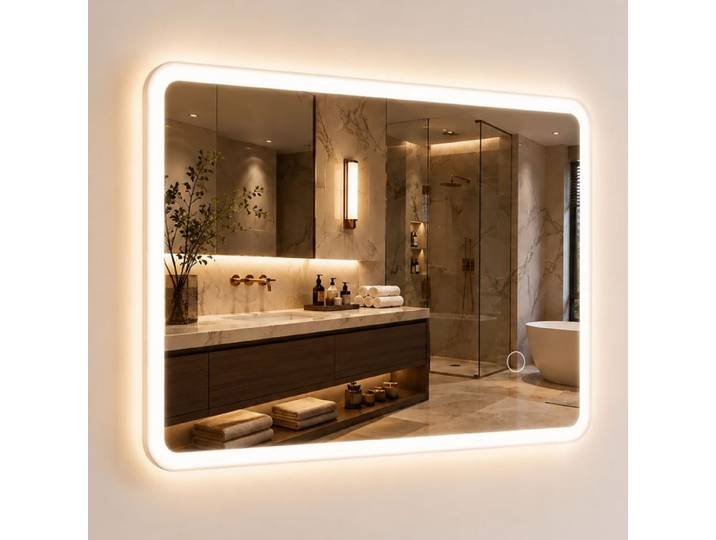 Relaxdays Miroir LED de salle de bains dimmable