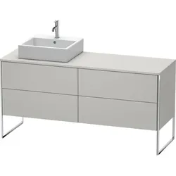 Duravit XSquare Waschtisch-Unterschrank XS4924L0707 160x53,8x54,8cm, 4 Auszüge, links, Betongrau matt