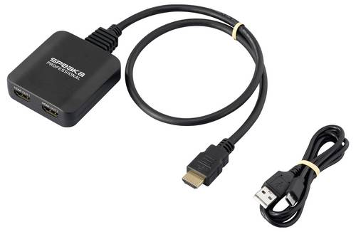 SpeaKa Professional SP-HDMIS-300 2 Port HDMI-Splitter Ultra HD-fähig 7680 x 4320 Pixel Schwarz