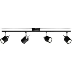 Philips 4er Meranti Deckenstrahler in Schwarz mit 4 x GU10 Fassung IP20 - GU10 Leuchtmittel nicht enthalten