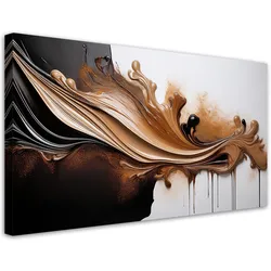 WANDBILD Modern Braun Abstrakt 3D-Effekt 120x60cm